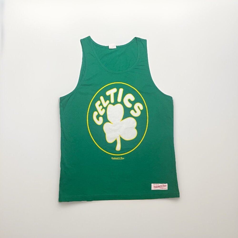 Mitchell & Ness Celtics Retro Tank Top Men’s Large Green Yellow Cotton